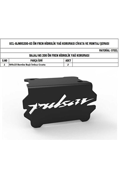 MOTO ÜÇEL BAJAJ PULSAR NS200-NS125-N250 ve RS200 UYUMLU HİDROLİK FREN KUTUSU KORUMA