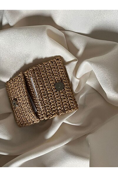 İhtiyacımVar Stylish Card Holder, Eco-Friendly Transformable Paper Hand-Woven Card Holder with String 12*9 cm
