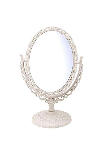 Generic مرآة طاولة كلاسيكية مستديرة مزدوجة الجوانب مكبرة 2X مع دوران 360 درجة