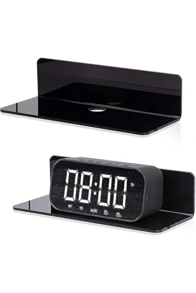 Generic Acrylic Floating Wall Shelves Set of 2,4,8 - Clear, Black, White (8, BLACK)