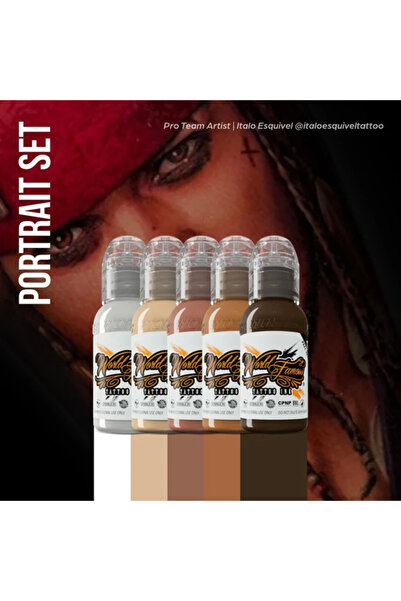 world famous Portrait Mini 5'li Set - Ink Dövme Boyası - 1oz/30ml