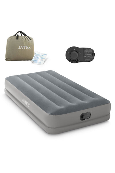 Other Materac dmuchany 191x 99x30cm z wbudowaną pompką elektryczną INTEX 64112