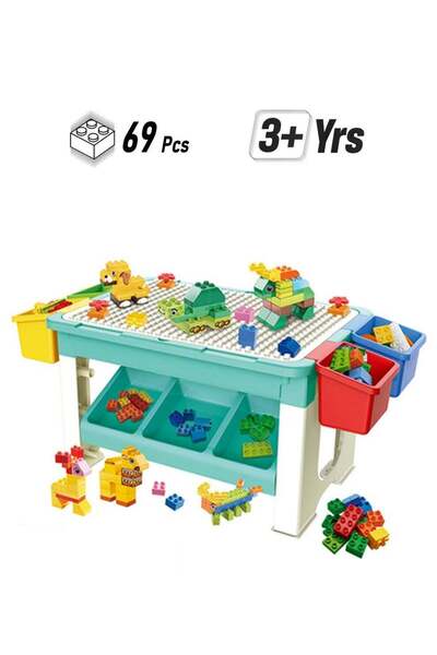 Little Story 3In1 Activity And Block Table, 69 Blocks Lego Compatible, Water/Sand/Study Table