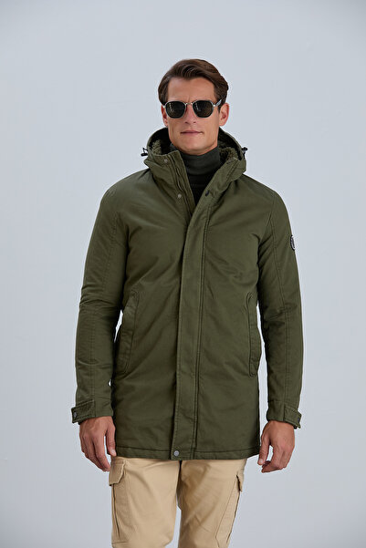 PIQUE Men's Coat Hooded Men's Cotton Coat