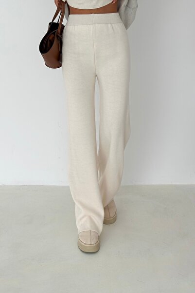 Noi Belis Baklava Pattern Polo Neck Half Placket Button Knitwear Bottom-Top Set Aw25Au0038