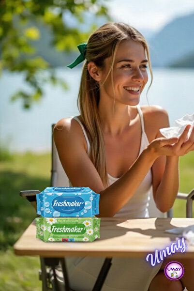 Freshmaker مناديل مبللة صغيرة للجيب 15 قطعة - مناديل تنظيف عملية خالية من الكحول، متوازنة الحموضة، صديقة للبشرة (قطعة واحدة)