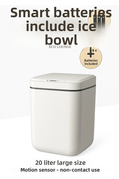soonaksesuar 20L Smart Sensor Trash Can Uv Light Odor Proof for Kitchen Bathroom Office
