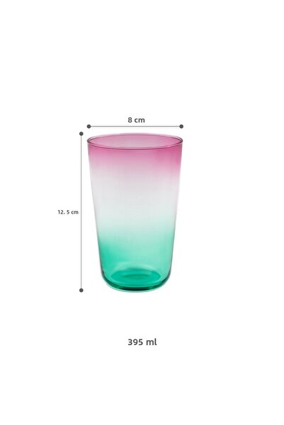 Madame Coco Renard Set of 4 Soft Drink Glasses - Pink/Green