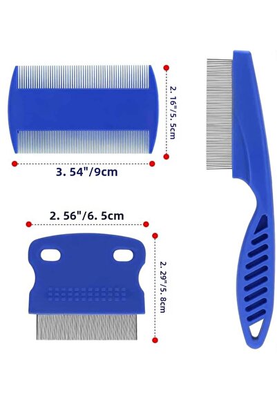 Belle Fusion Bfs Cat Dog Hair Lice Flea Remover Comb Cleaning Comb Set 4-Piece Set
