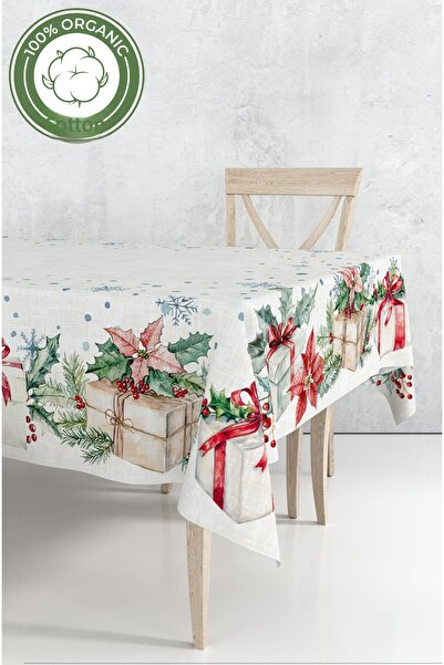 MOSHEYA HOME مفرش طاولة رقمي منقوش لعيد الميلاد مطبوع - 140 × 220 سم 140×240 ...