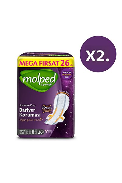 Molped Supernight Hygienic Pad Super Night Advantageous Mega Opportunity Package 52 Pieces