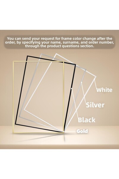 KOLAJTASARIM Σετ ζωγραφικής 3 τεμαχίων με χρυσό πλαίσιο καθρέφτη και χρυσές λεπτομέρειες