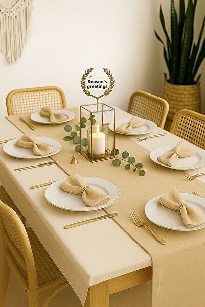 SADEN HOME Runner lung din bumbac, rezistent la pete, cappuccino