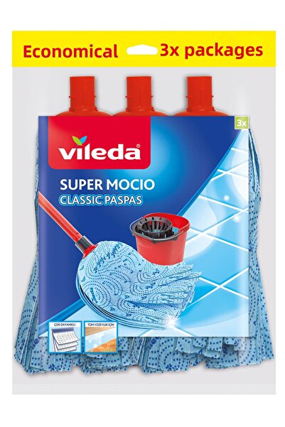 Vileda ممسحة بديلة كلاسيكية مكونة من 3 قطع من Supermocio