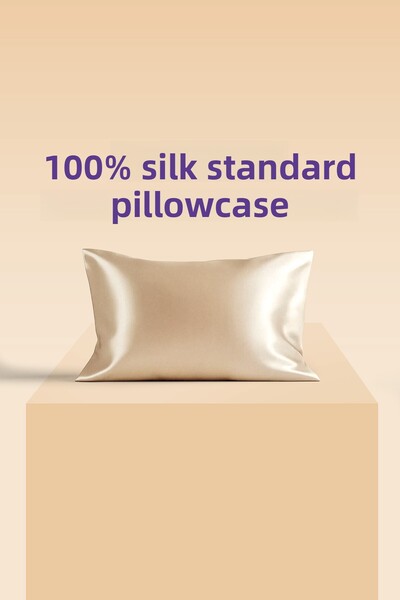 Beauty Pillow 100% Silk Pillowcase Beige Color (standard 50x70cm)