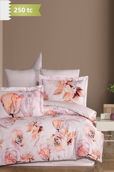 VAROL 250 Tc Bamboo Blend Cotton Satin Duvet Cover Set – Family Size - Rossy