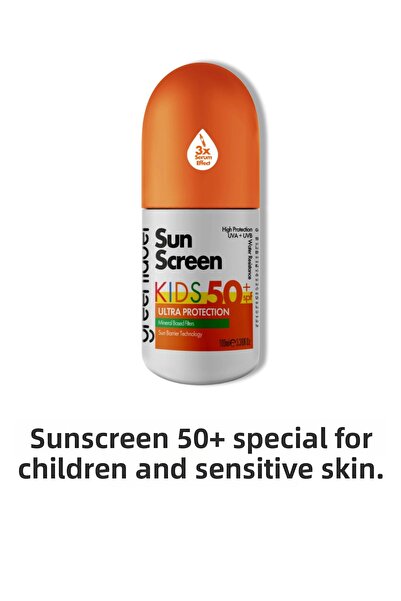 Greenlabel Children's Face and Body Cream High Protection Kids Sun Spf 50 Mineral Based Sunscreen Cream 100 ml