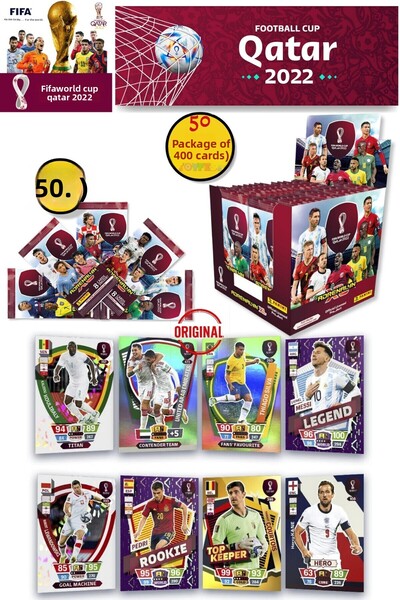 TOYFEST World Cup Panini Fifa 2022 Adrenalyn XL Qatar World Cup Trading Card (50 Packs 400 Cards)