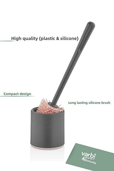 Varbifırsat Antibacterial Silicone Tip Toilet Brush Set - Toilet and Toilet Bowl Cleaning Brush