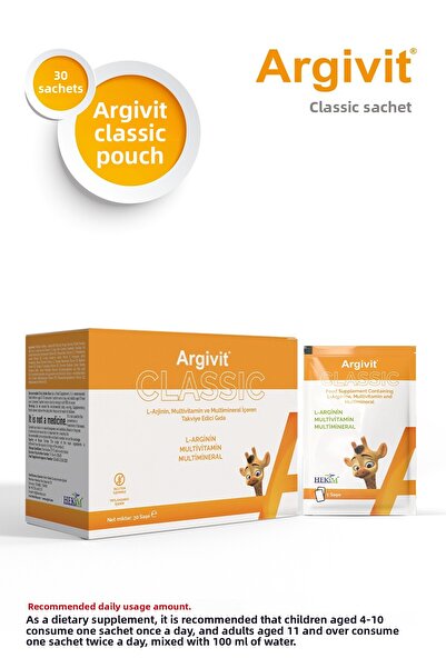 Argivit كلاسيك 30 عبوة، مكمل غذائي يحتوي على L-أرجينين، متعدد الفيتامينات وال...