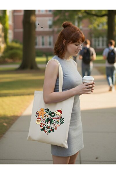 Cemira Christmas Design Cloth Bag with New Year's Heart – Gift & Daily Use