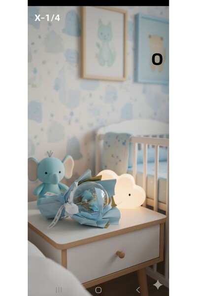 YAPAY ÇİÇEK DERYASI بالون الحلم الأزرق الوردي هدية محاصر باقة يوم خاص لعيد الحب