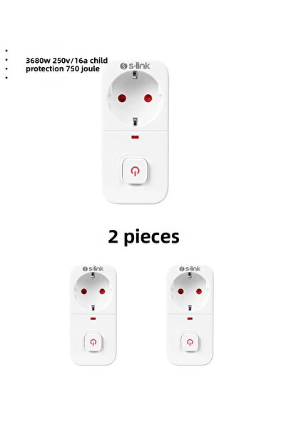 S-LINK Sl-010 Switched Surge Protected Single Socket 16A/250V 750 Joules - Pa...