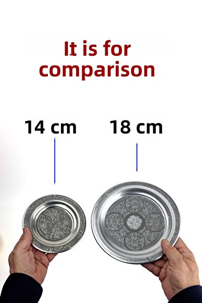 Binbir Trend 14 cm - Authentic Patterned Chrome Steel Appetizer and Serving Plate