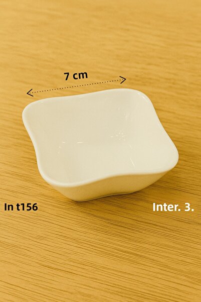İnterlife 6-Piece Mini Porcelain Sauce Bowl and Jam Bowl Presentation Set 7X7 cm Square Porcelain Bowl