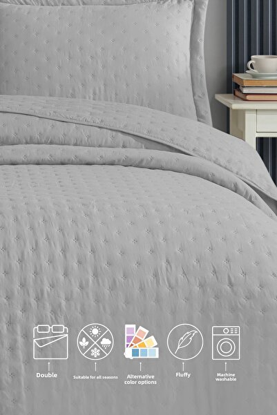 Elart Helena Bedspread Double Size 3 Pieces (240X260 cm) Stone