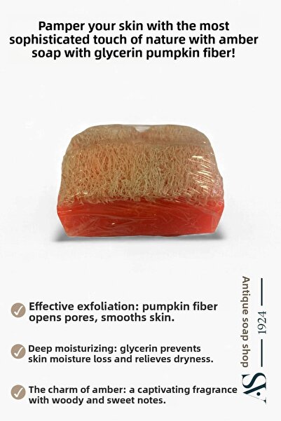 AS ANTİK SABUNHANE 1924 Glycerin Amber Pumpkin Fiber Soap – Skin Renewing Natural Care