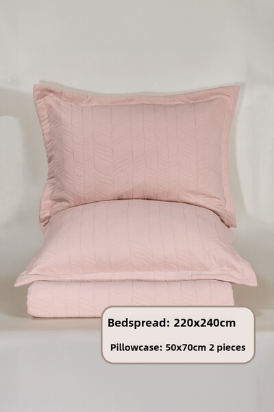 Elart Fashion Bedspread Set Double Size (240X250 cm) Dusty Rose