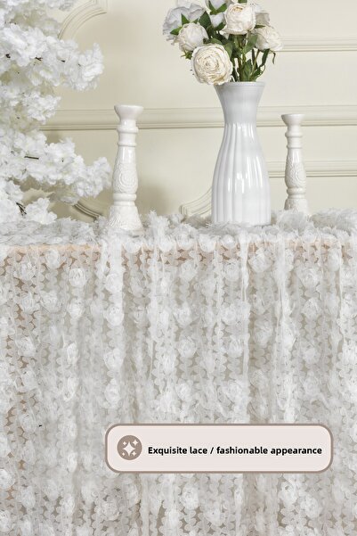 Elart Hasbahçe Tablecloth 3D (125X210 cm) Cream
