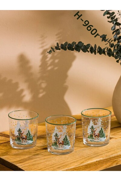 LC Waikiki New Year Themed Glass Cup Set of 3 380 ml