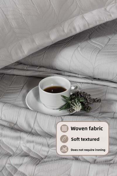 Elart Fashion Bedspread Set Double Size (240X250 cm) Gray