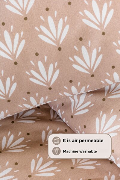 Elart Riva Duvet Cover Set Single Fitted Sheet (160X220 cm) Beige