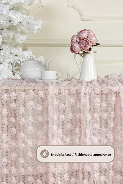 Elart Hasbahçe Tablecloth 3D (125X210 cm) Powder