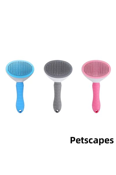 Petscape Push-Type Pet Brush Cat Dog Hair Collector Comb (Mixed Color)