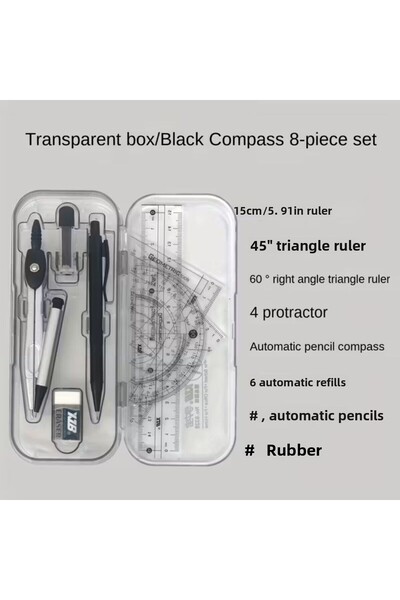 Art Tone مجموعة مسطرة ومسطرة قابلة للطي مكونة من 8 قطع - مجموعة أدوات رسم قياسية للمدرسة والمشاريع الفنية