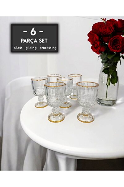 gkzglass home dekor New Year Jronson Glass Gilded Coffee Side Water Cup Water Set Set for 6