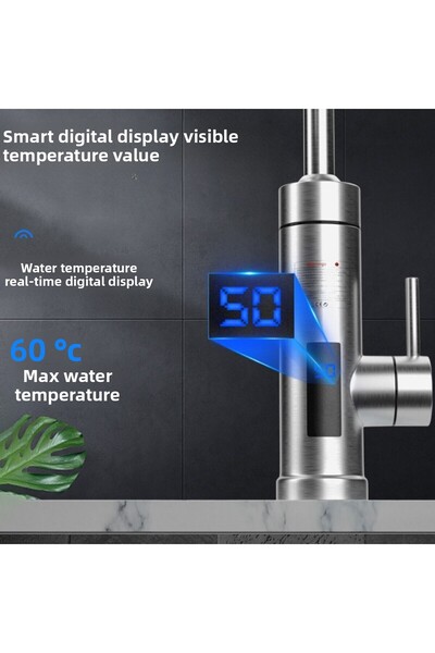MultiZone 3000W Instant Heating Electric Kitchen Water Heater Faucet Stainless Steel Hot Cold