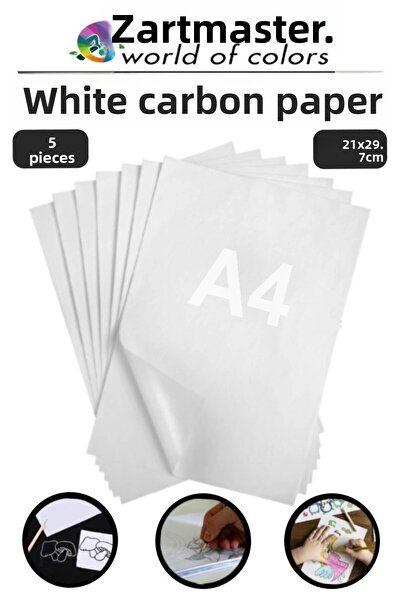 Artmaster Carbon Paper A4 White 5 Pieces 21X29.7 cm Transfer Paper Copy Paper...