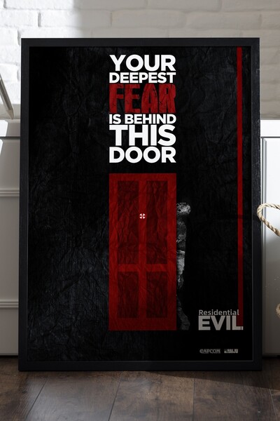 Duvarda Αφίσα Resident Evil με μαύρο ξύλινο πλαίσιο, διακοσμητική ζωγραφική τ...