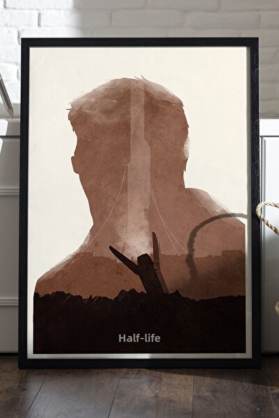 Duvarda Poster Half Life cu ramă din lemn negru, pictură decorativă de perete...