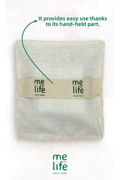 MELIFE Soap-Filled Pumpkin Fiber Bath Scrub with Goat Milk