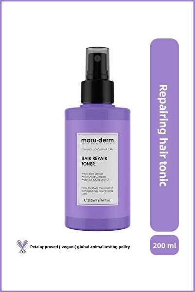 Maru.Derm منشط الشعر| تونيك مرمم للعناية بالشعر 200 مل| الشعر الضعيف التالف| نباتي