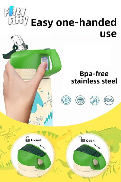 Vagonlife 2-PACK SET 350 ML Children's Straw Steel Flask Stainless Steel Thermos 5 Different Colors 2055-350ML