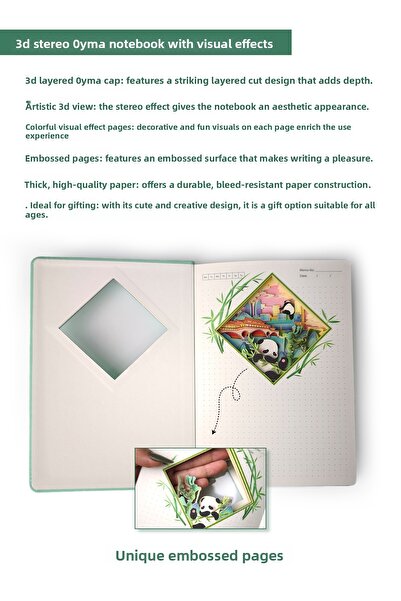 Ecrou 3D Panda Themed Notebook