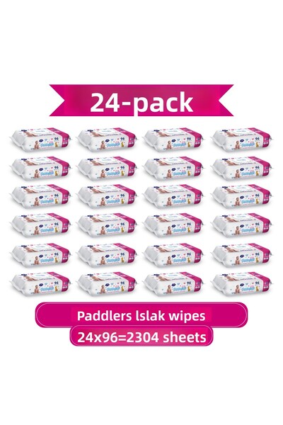 Paddlers مناديل مبللة 2304 ورقة (24 عبوة × 96 قطعة) - صندوق