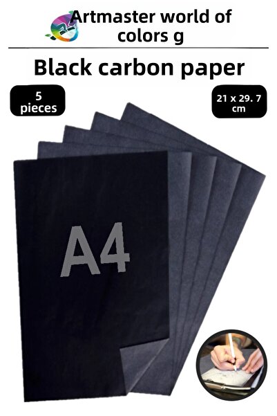 Artmaster Carbon Paper A4 Black 5 Pieces 21X29.7 cm Transfer Paper Copy Paper...